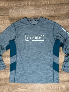 Under Armour HeatGear Fishing Shirt Long Sleeve XL Loose Fishing Hunting